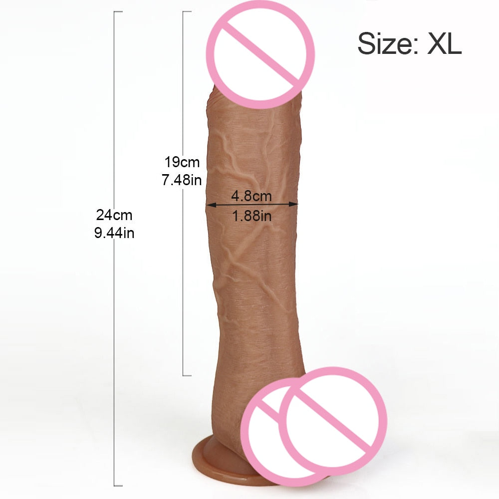 7/8 Inch Huge Realistic Dildo Silicone Penis Dong with Suction Cup for Women - toys-3366