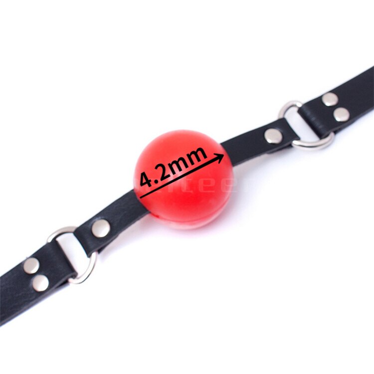 Bouche en silicone solide Gag Ball Bracelet en cuir synthétique BDSM Bondage Pet Cosplay Fetish Restraint. (Couleurs variées)