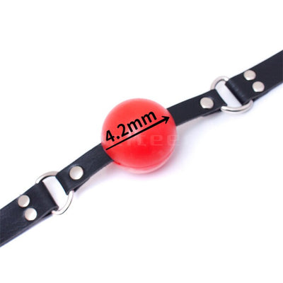 Solid Silicone Mouth Gag Ball Synthetic Leather Band BDSM Bondage Pet Cosplay Fetish Restraint.  (Various Colors)