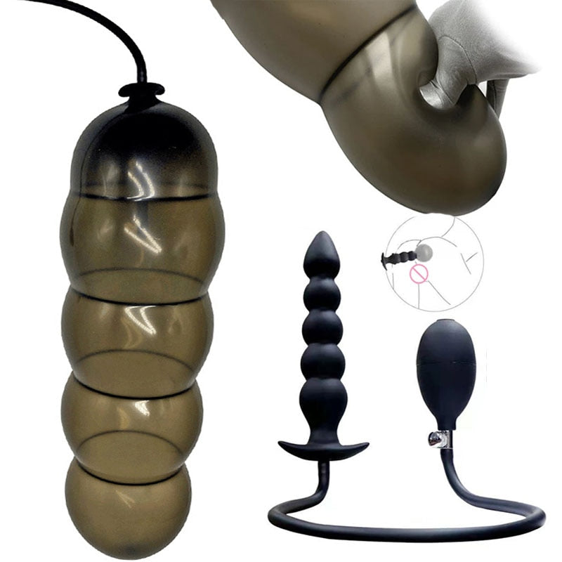 Inflatable Anal Dildo with Pump