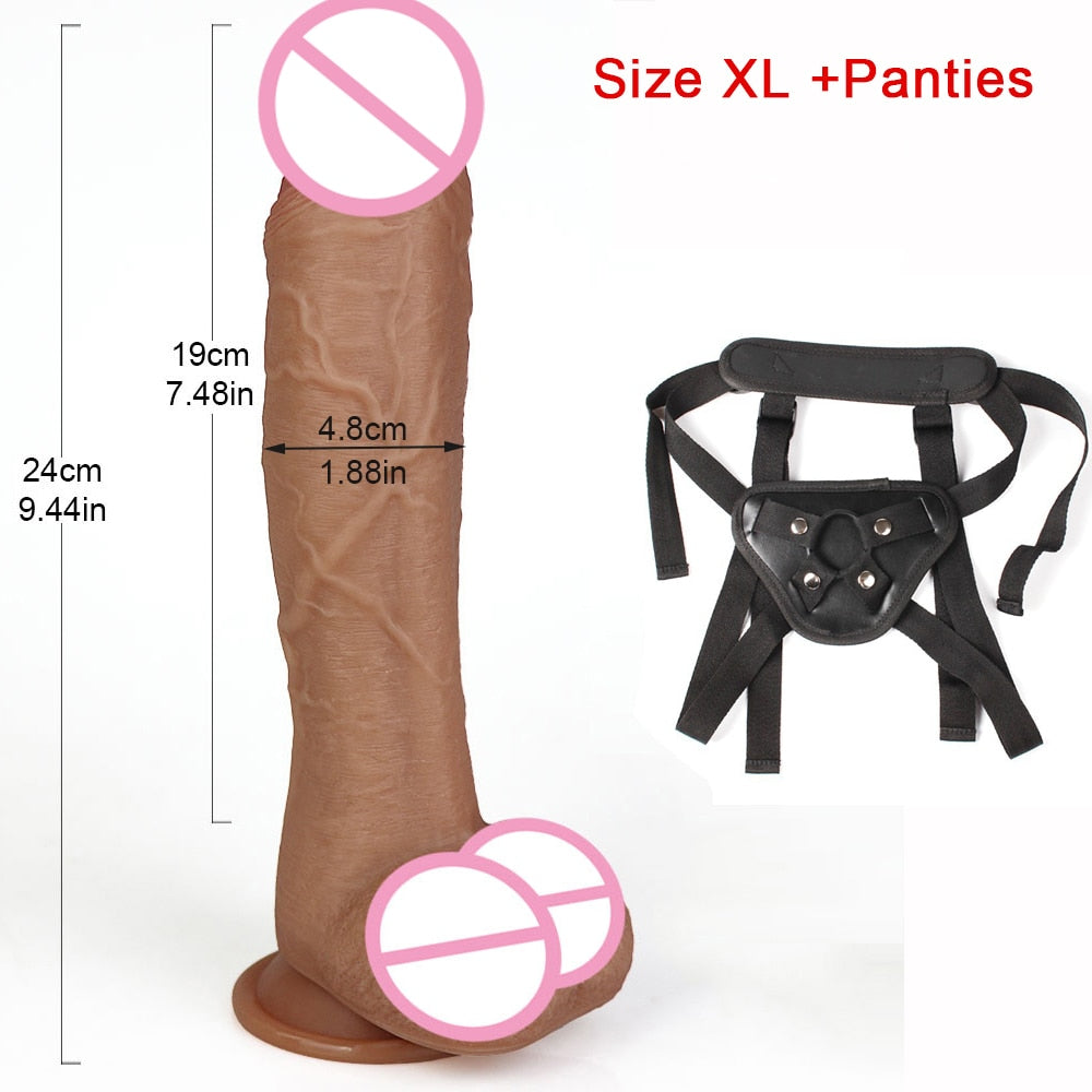 7/8 Inch Huge Realistic Dildo Silicone Penis Dong with Suction Cup for Women - toys-3366