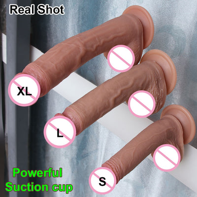 7/8 Inch Huge Realistic Dildo Silicone Penis Dong with Suction Cup for Women - toys-3366