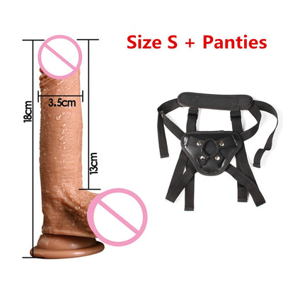 7/8 Inch Huge Realistic Dildo Silicone Penis Dong with Suction Cup for Women - toys-3366