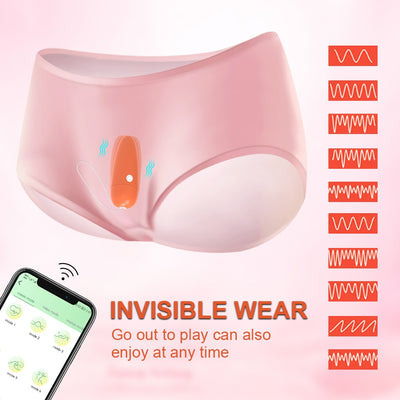 Wearable 10 mode, USB Rechargeable Mini Bullet Type Remote App Control Vibrator.