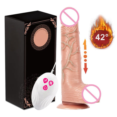 Rechargeable Waterproof Heated Realistic Dildo With Suction Cup with Remote Control