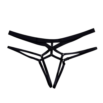 Sexy Erotic Lingerie Women Lace Open Crotch Panties Hollow Bandage Briefs Crotchless Female - toys-3366