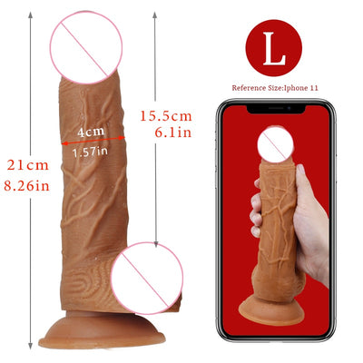 Gode en silicone flexible avec sensation de peau réaliste avec culotte à sangle réglable à ventouse. (2 tailles)