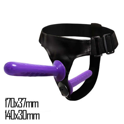 Double Ended Strap-On Dildo with Elastic Harness Belt Various Colors