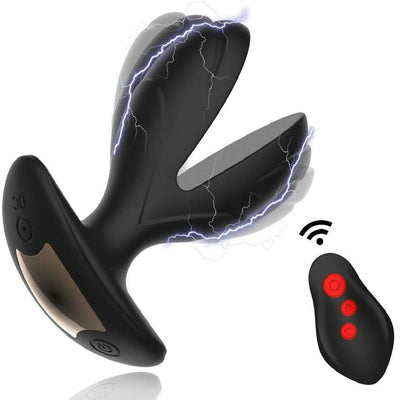 Plug anal vibromasseur avec télécommande sans fil, étanche avec 8 modes de vibration et 8 fréquences électriques