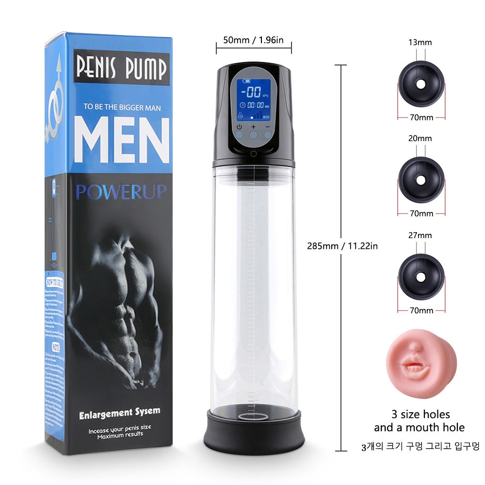 Electric Penis Pump Sex Toys for Men Male Masturbator Penis Extender - toys-3366